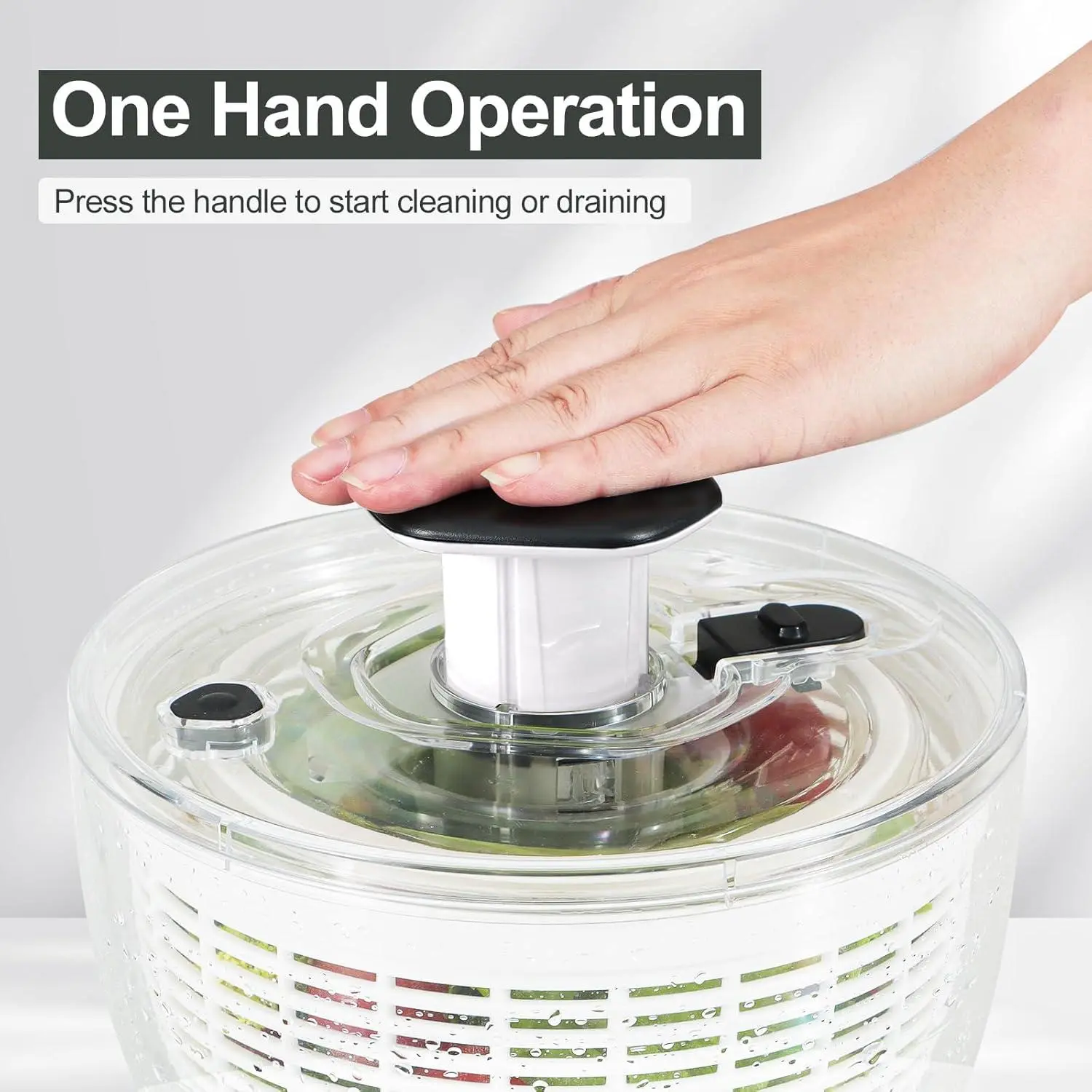 Fruit & Salad Spinner Kitchen Utensil - Transparent Lid Vegetable ...