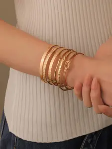 Women's Knotted Chain Bracelet Set, Elegant Snakeskin Print Adjustable Bangle, All Seasons Stainless Steel Jewelry