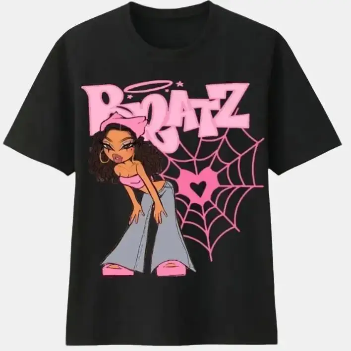BRATZ Doll T-Shirt - Comes in Red or Black on Blk or White Shirt Short sleeve Cotton Casual T shirt graphic Cute Comfortable Summer Top
