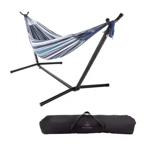 Pure Garden Fabric Hammock with Stand for Travel Backyard Fun