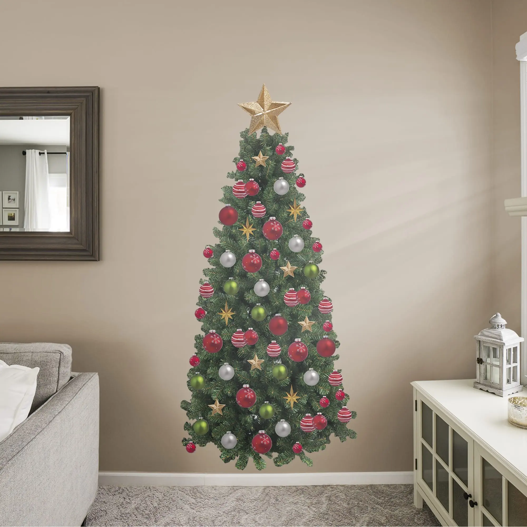Removable Adhesive Christmas Tree Star Stickers, Home Decor Wall Ornaments, Room Decor Decals