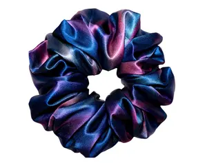 Luxury Thick Satin Scrunchie – Deep Galaxy Tones | Smooth Visage