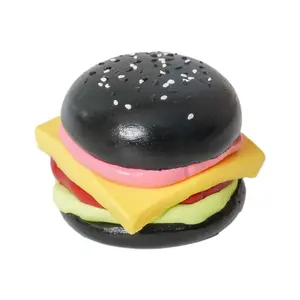 wenqingsquishy - Black Burger [Handmade TabaSquishy] [full silicone rebom squishy] [Fidget Toy] [Squishy Toy] [221g]