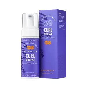 HAIRPLEXX Curl Mousse with Castor Oil | Weightless Curl-Defining Foam for Bouncy Waves & Curls | Moisture Lock, Frizz Control & Shine Boost | UV & Heat Protection – 5.07oz
