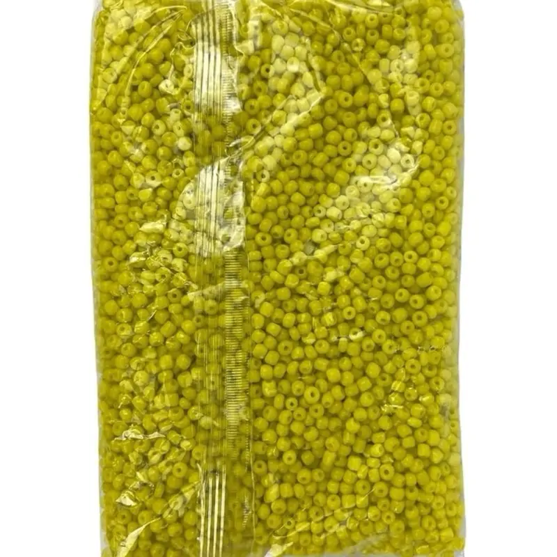 Glass Beads Cuentas para Santeria - Yellow Beads for Santeria Rituals and Crafts 1LB Ifa osha palo necklace