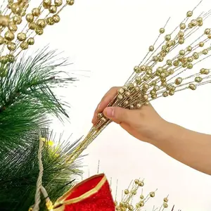 Christmas Decoration Set, Includes Artificial Tree, Floral Wreath, Glitter Foam Balls & Berries, Perfect Holiday Decor