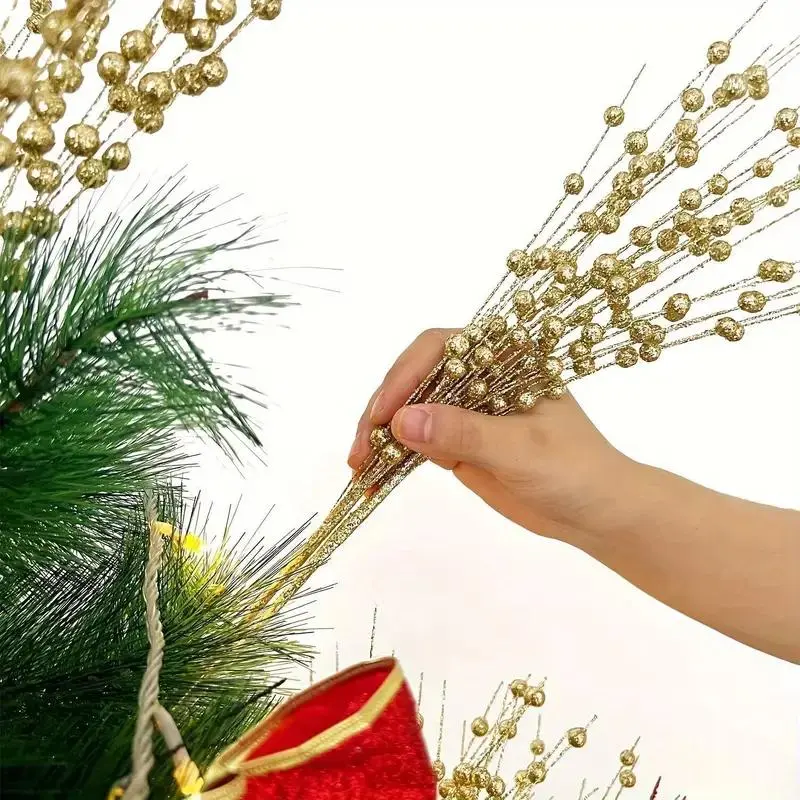 Christmas Decoration Set, Includes Artificial Tree, Floral Wreath, Glitter Foam Balls & Berries, Perfect Holiday Decor