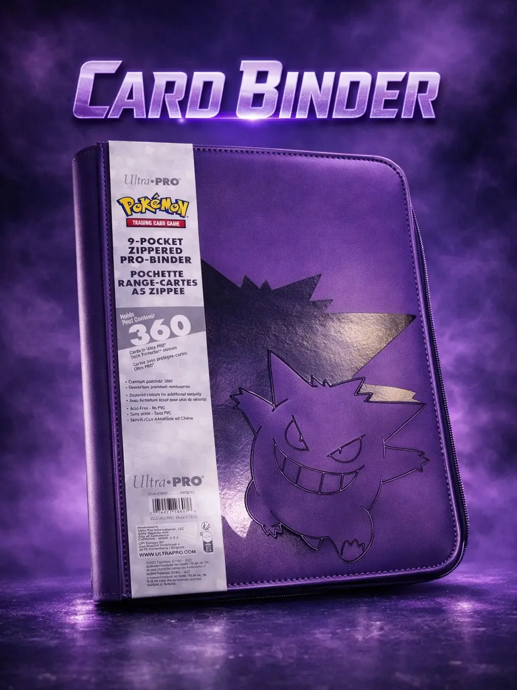 Gengar Top Loader Binder for Trading Cards, 360-Capacity Holder That Keeps cards Neat
