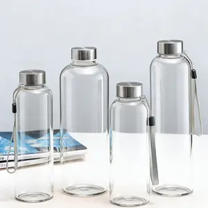 Father's Day Gift Reusable Sports Travel Water Bottle with Lid and Lanyard, Portable 3/5-Piece Kitchen Drinkware Set for Iced Coffee, Soda and Outdoor Activities Cup Tumbler Mug Bottled Washable Tumbler Cup Mug Bottled Washable