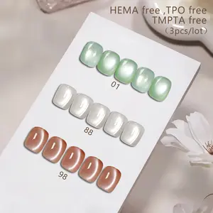 NO. 01, 88, 98 ,Cat Eye Nail Gel Polish 3 Colors/Set 10ml  Cat Eye Nail Polish Hema Free TPO Free  UV LED Soak Off Nail Polish Salon Nail Gel DIY Manicure