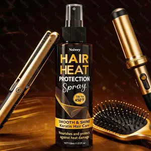 150ml Heat Protection Spray, Hair care with keratin and Argania Spinosa Kernel Oil, Moisturizing Hair, Helps Retain Moisture, Improves Elasticity, Protects Hair From the Drying Effects of Heat Styling Tools, for All Hair Types