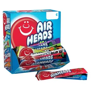 (W)Airheads Chewy Candy Bars, Assorted Flavors, Nut Free, Regular Size, 33 oz, 60 Count Box