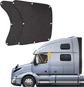 Side Window Sun Shade for Semi Truck Durable Polyester Mesh Foldable UV Protection 98% Privacy Enhancer Easy Install for Freightliner Volvo VNL International Trucks