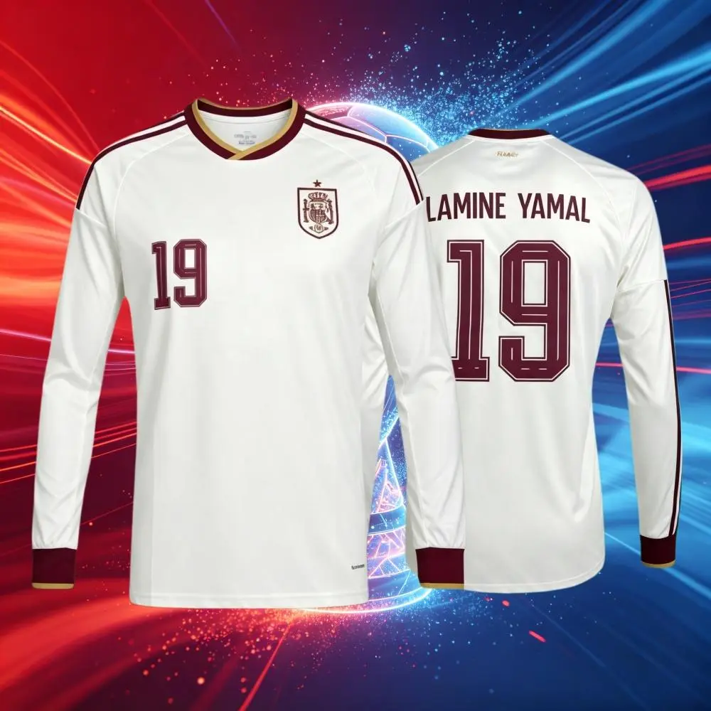 2026 Spain 19#Lamine Yamal and 20#Pedrl Short And Long Sleeve Soccer Jersey Fans Version Breathable