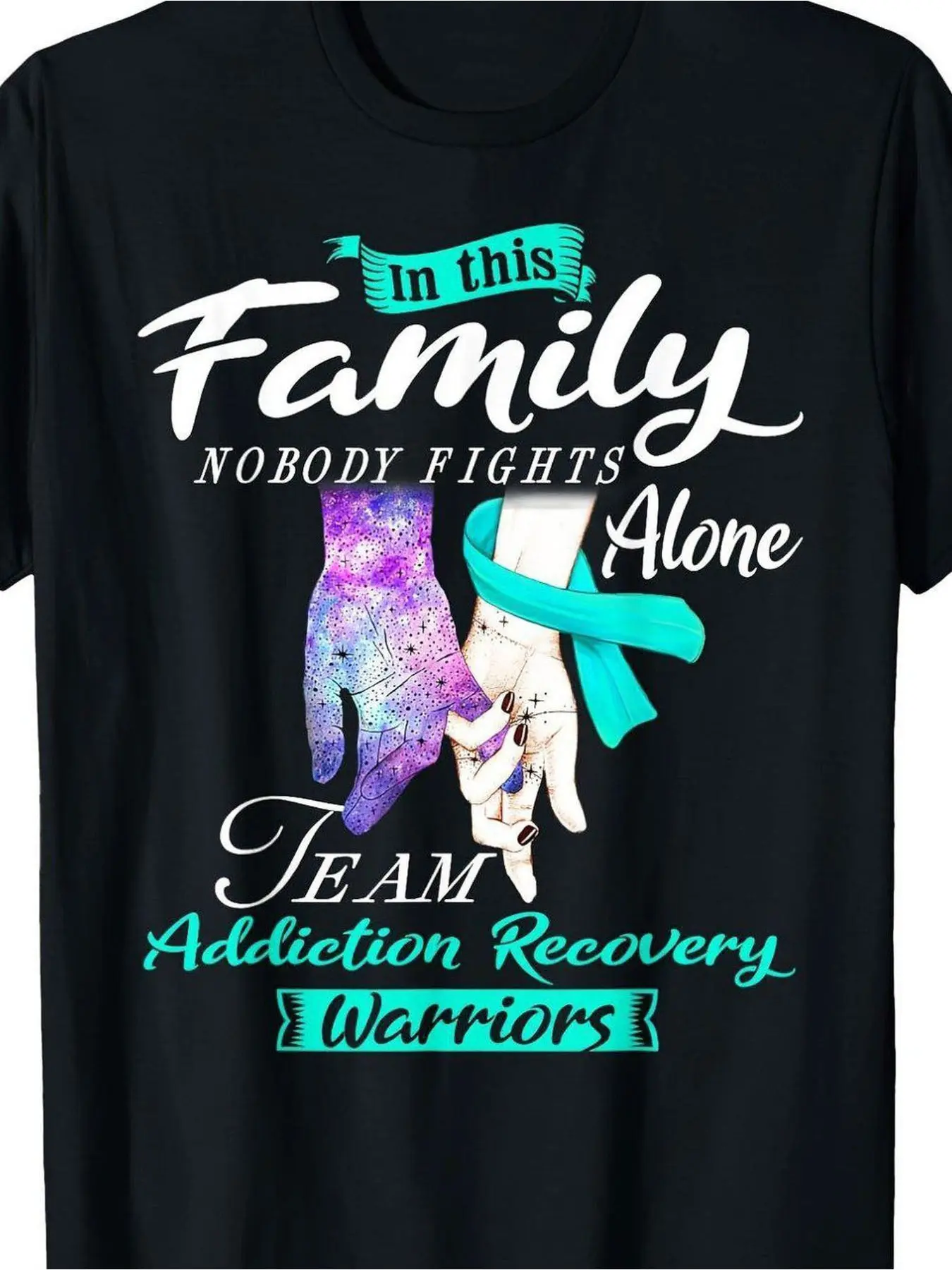 Team Recovery Team Addiction Recovery 100 Oversize unisex soft cotton short sleeve t shirt, vintage graphic casual tee for men women teens, perfect birthday holiday gift for camping travel gym daily street  wear
