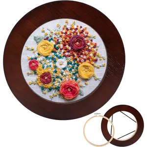 6 Inch Embroidery Hoop Frame,  Embroidery Frame, Decorative Embroidery Display with 6 Inch Embroidery Hoop for Finished Cross Stitch Hoop Frame or DIY Art Craft Sewing Ornaments