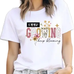 Bella+Canvas Jersey T-Shirt Keep Growing Keep Blooming Design