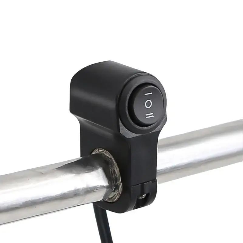 Premium Waterproof Motorcycle Handlebar Switch - 1pc 2-Wire Single Pole Single-Head Click Switch, 1-Button Control Lighting Accessory, Universal-Fit LED Combo Button for Frames & Fittings, Half-Waffle Motocross Grips, 1 Pc 2-Wire Single Pole Single-Head S
