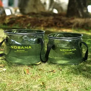 Outdoor Foldable Water Bucket, Camping Car Portable Dishwashing Bucket, Self-Drive Camp Expandable Fishing Bucket