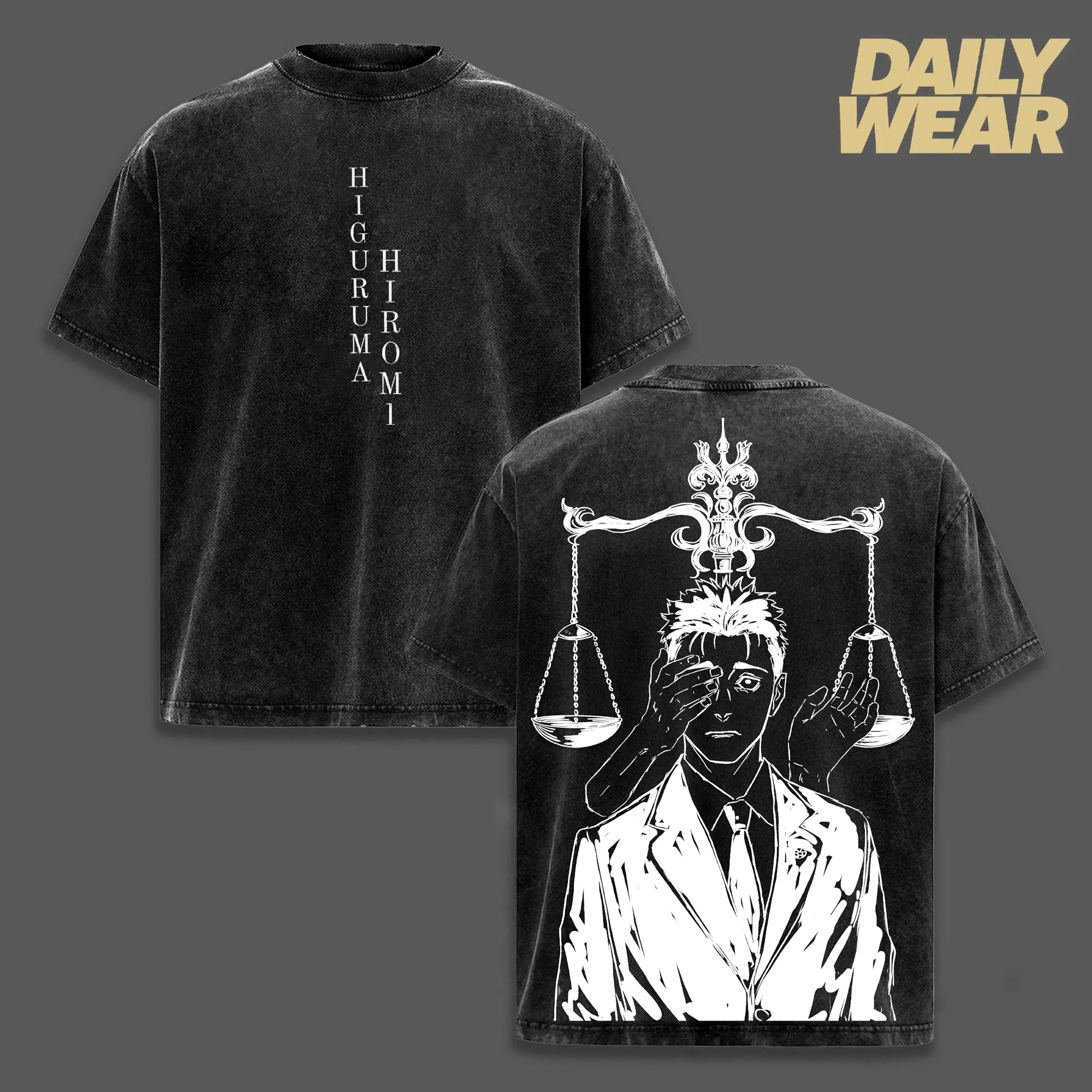 Higuruma Hiromi Vintage Washed Oversized T-Shirt, JJK Judgeman 