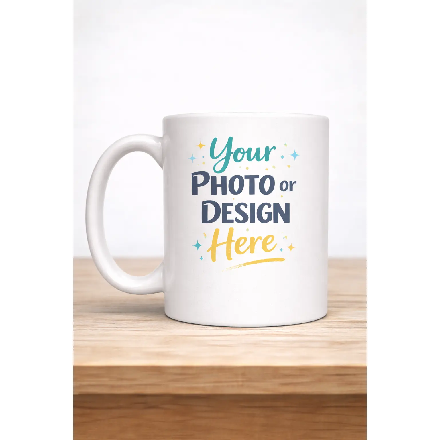 Personalized 15oz Sublimation Mug, Custom Photo Coffee Mug, White Ceramic Cup, Custom Gift for Her Him, Design Your Own Mug