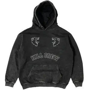 Kill Crew Oversized Lux Two Wolves Hoodie Cotton Fit Soft Sweatshirts Tops Comfort Pullover
