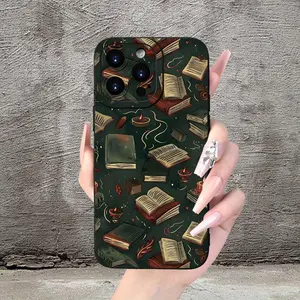 Book Pattern Phone Case, Anti-drop Phone Protective Cover, Phone Accessory Compatible with iPhone 14 13 12 11 XS XR X Plus Pro Max