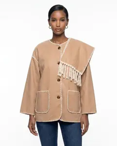 The Cottagecore Cropped Boho Jacket with Scarf