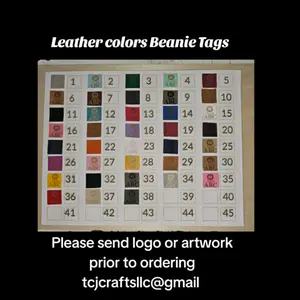 Leather Tags for Knitting - Includes Rivets for Beanie Attachment, Available in Various Colors