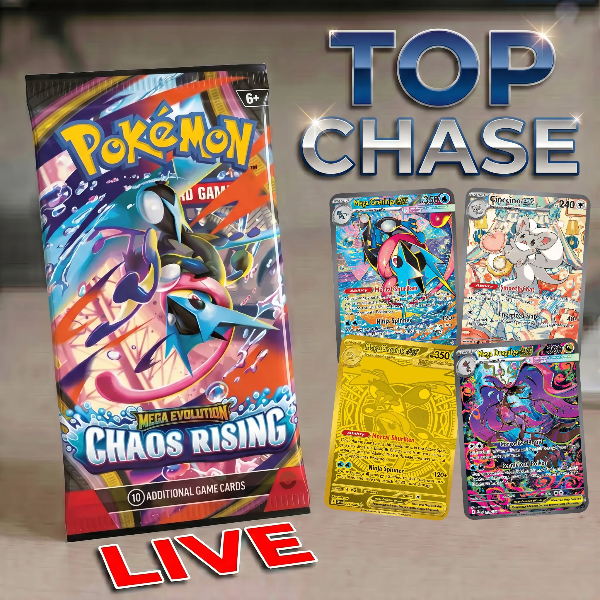 Chaos Rising **(Bounty)** IR, Full art, SIR or gold Run