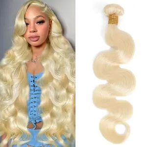 613 Blonde Body Wave Bundles Human Hair 613 Bundle Unprocessed 12A Grade Brazilian Virgin Hair Bundles 1 Bundle Human Hair 613 Blonde Bundle Human Hair Extensions for Women