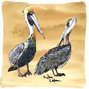 Carolines Treasures  14 x 14 in. Bird - Pelican Decorative Fabric Pillow