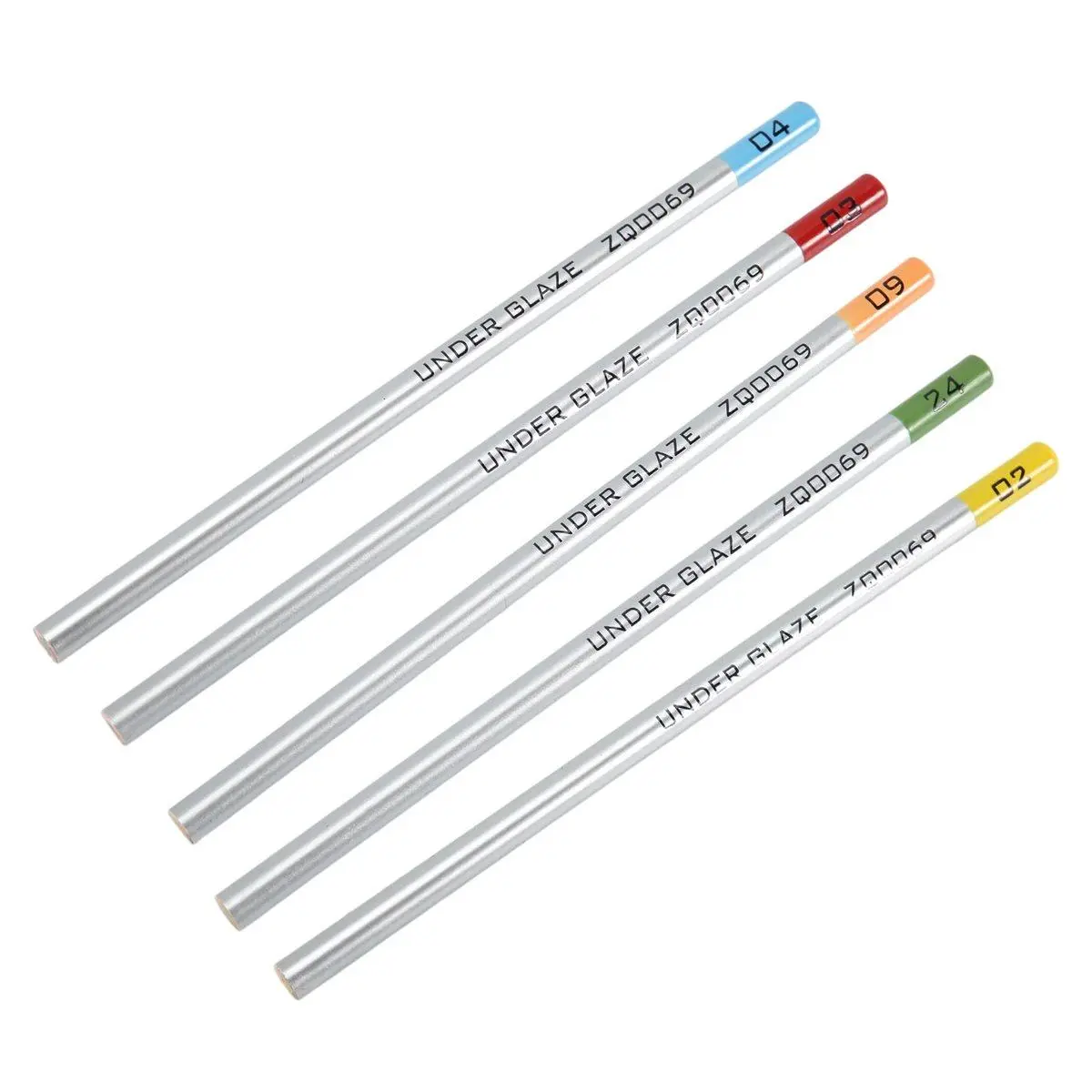 5-Piece Wood Underglaze Pencil Set for Sketch-Style Details on Pottery, Ceramics & Fused Glass, Hard Lead High-Fire Pencils (1100-1300°C), 5 X Underglaze Pencils