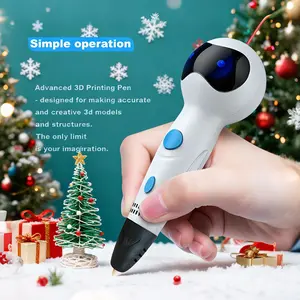 Voice Reminder Robot 3D Printing Pen, 3dlnk 3D Drawing Pen with 12 Pla Colors, Heat-Resistant Cap, USB Cable, Portable Bag, Christmas Gift