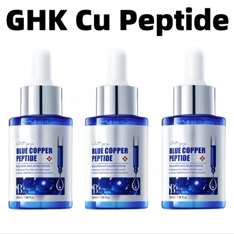 【3PCS】GHK-Cu Copper Peptide  Serum with Hyaluronic Acid I Anti-Aging Facial Serum, Deep Moisturizing & Nourishing, Firming & Wrinkle Smoothing I Fragrance-Free | 30ml Daily Face Serum for All Skin Types I Men & Women,Cruelty-Free