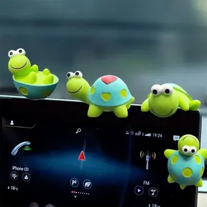 JOCK 4 Pcs Mini Resin Tortoise Figurines, Cute Car Dashboard Decor & Funny Rearview Mirror Ornaments, Fairy Garden Landscape Decor, Unique Gift for Pet Lovers (Green Turtle)