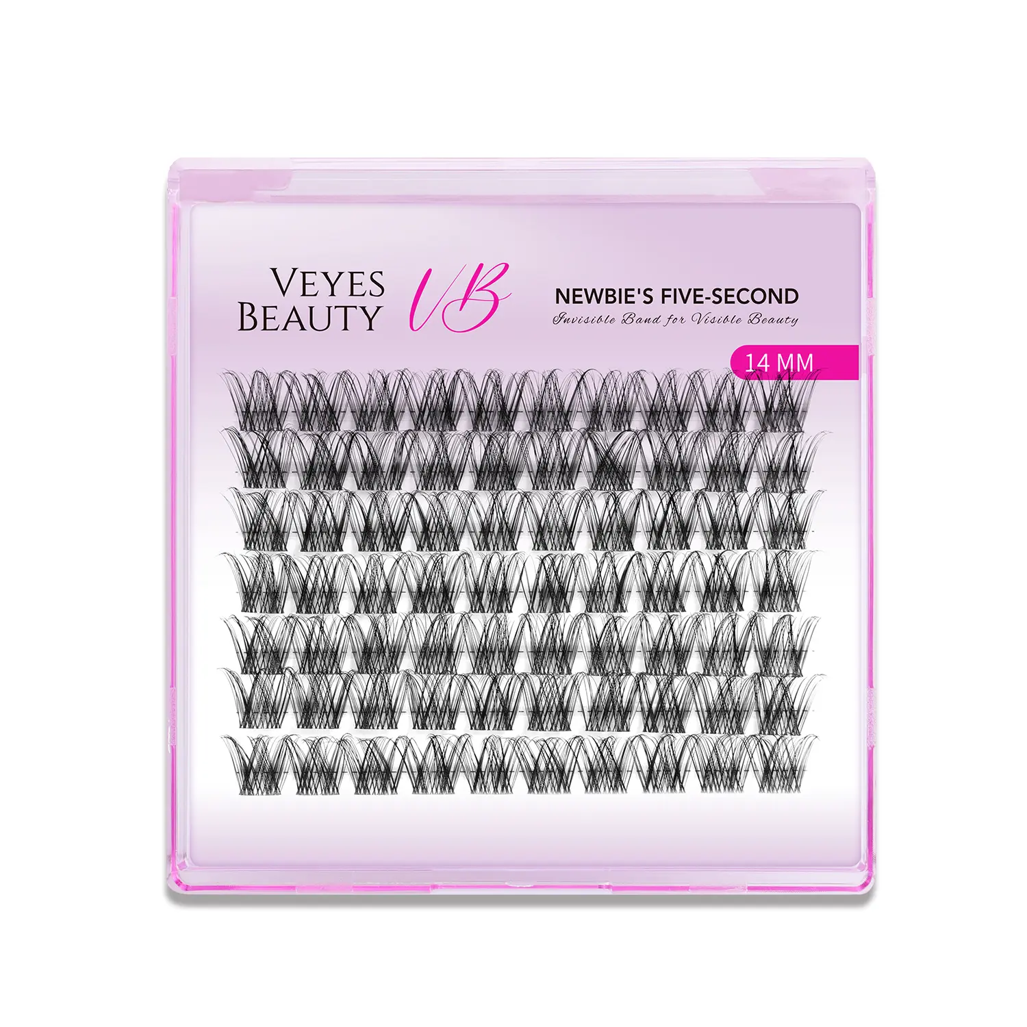 VEYESBEAUTY LuxeBold Cosmetic All-in-1 Cluster Lashes Kit - 3D Volume False Eyelashes & Adhesives, Soft Fluffy Wispy Dramatic Lashes, Invisible Band, 10mm-18mm Multi-Size, Easy-to-Apply for Adults' Natural Makeup