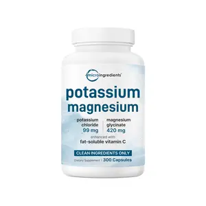 Micro Ingredients Pure Potassium Magnesium Supplement, 300 Capsules