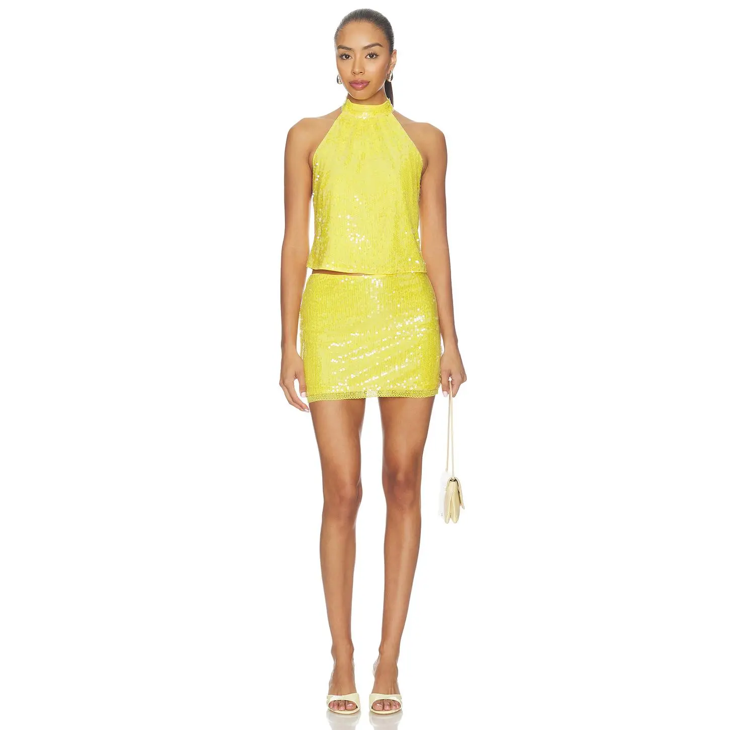 superdown Wrenley Mini Skirt Set in Yellow