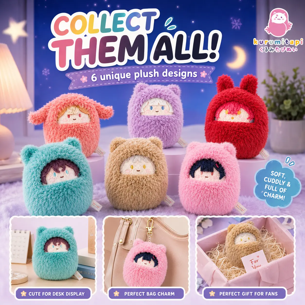The Super Dimension Kaguya! Palm Zoo Plush Blind Box (6 Designs)
