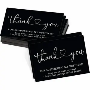 50 Pcs Gold Foil Thank You Cards, Business Decorative Stickers, Gift Packaging Tags, Appreciation Message Cards, Custom Message Card, Ideal for Events & Gifts