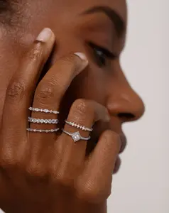 Tewiky&Dearmay Stackable Rings for Women, Dainty  Rings Set Thumb Fashion Thin Cubic Zirconia Simple Unique Statement Ring Pack Women Jewlery 6/7/8/9/10