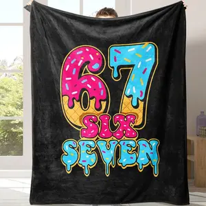 six seven Soft Flannel Blanket for Sofa Bed, Warm and Comfortable Nap Blanket, Lightweight Travel Camping Cover, Home Office Chair Bed Throw
