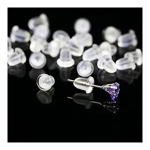 Silicone Earring Backs, 200 Pieces Clear Hypoallergenic Stoppers for Stud, Post, Hoop, Fishhook Earrings