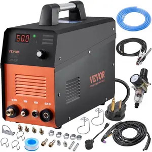 VEVOR Plasma Cutter, 50Amp, Non-Touch Pilot Arc Air Cutting Machine with Torch, 110V/220V Dual Voltage AC IGBT Inverter Metal Cutting Equipment for 1/2 in Clean Cut Aluminum and Stainless Steel