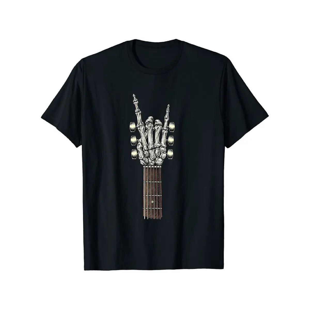 Men's Tshirt with Rock and Roll Guitar Graphic Print, Soft Shortsleeve Crewneck, A Versatile Basic for Layering, Affordable Fashion, Stretch, Casual, Printed, Rock Theme, Sport, Classic, Fabric, Jeans, Menswear, Stylish, T-Shirt