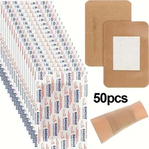 Pack of 50 Large Measuring 3 X 4 Inches, Designed for Flexible Care. These Latex-Free Fabric Bandages Are Suitable for Protecting And Treating Larger Wounds, Making Them Ideal for First Aid