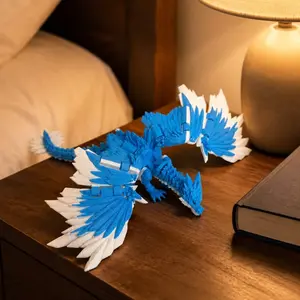 3D Printed Articulated Winged Dragon, Flexible Fidget Gadget for Stress Relief, Eco-Friendly PLA Mythical Dragon Model, Cool Desk Pet Room Decor Gift for Dragon Lovers