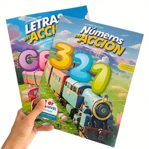 A4 Spanish Early Education Coloring Book, Letter Number Focus Control Pen Practice Sheet, Learning Notebook for Kids