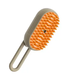 Cloud care cat brush,teazys cat brush 3 in 1 pet brush 3 in 1 cloud care brush Silicone comb clean combing neat and clean regulating action, rechargeable Suitable for small large cats and dogs (orange)